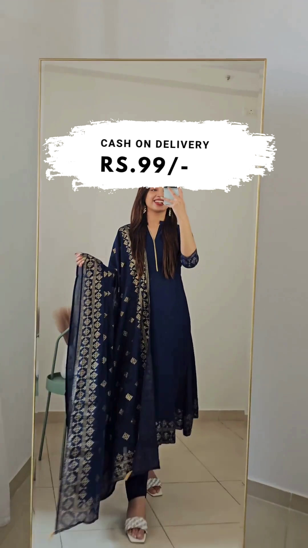 Printed Flared Kurta Set