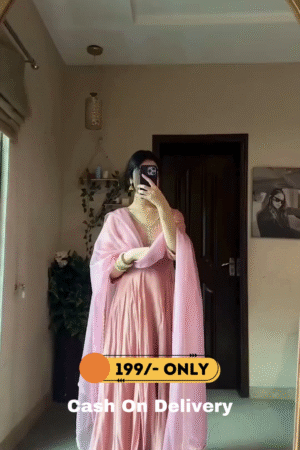 Designer Party Wear Peach Color Exclusive Gown