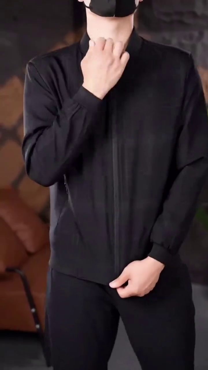 Classic Black Lightweight Bomber Jacket - Image 5