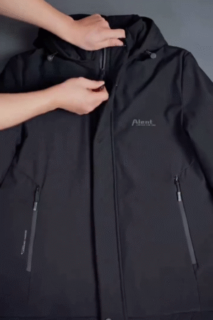 Black Windproof Outdoor Commuter Jacket