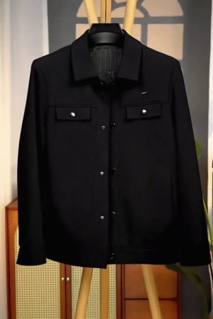 Men's Structured Shirt Jacket with Flap Pockets